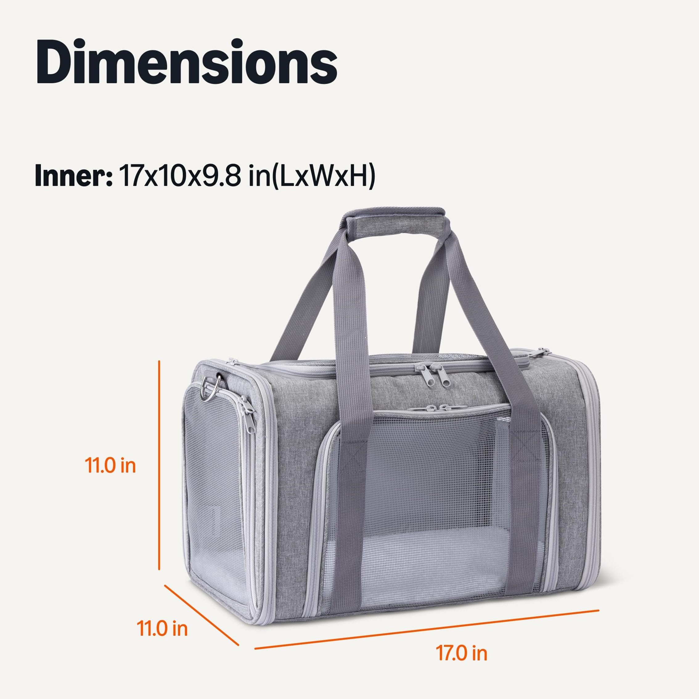 Amazon Basics soft pet carrier in use during travel with pet inside