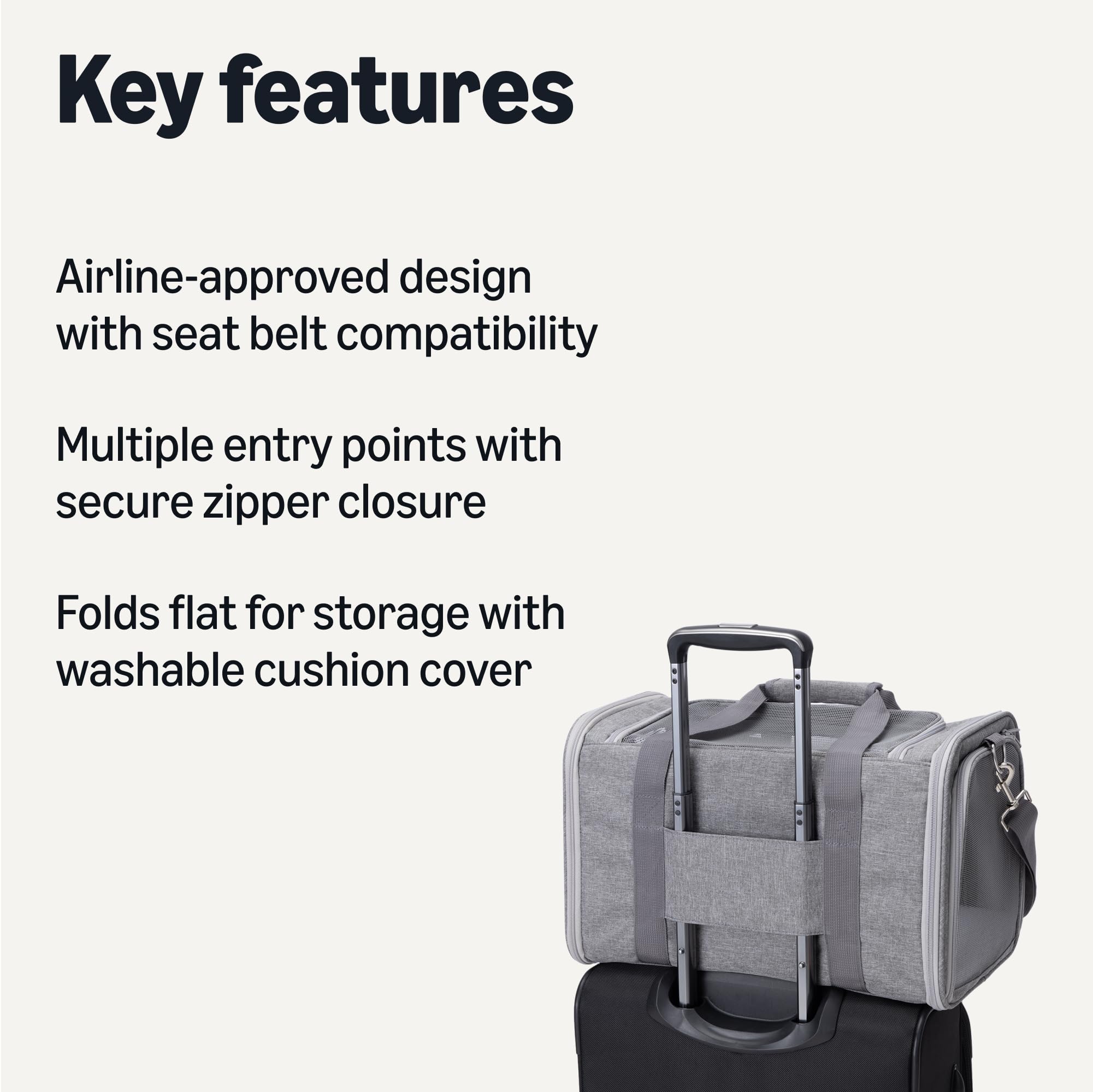 Amazon Basics soft pet carrier side entry ideal for door-side loading