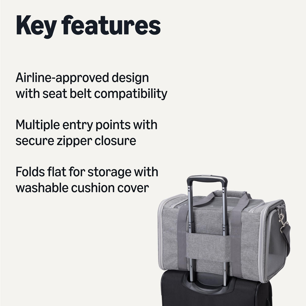 Amazon Basics soft pet carrier side entry ideal for door-side loading