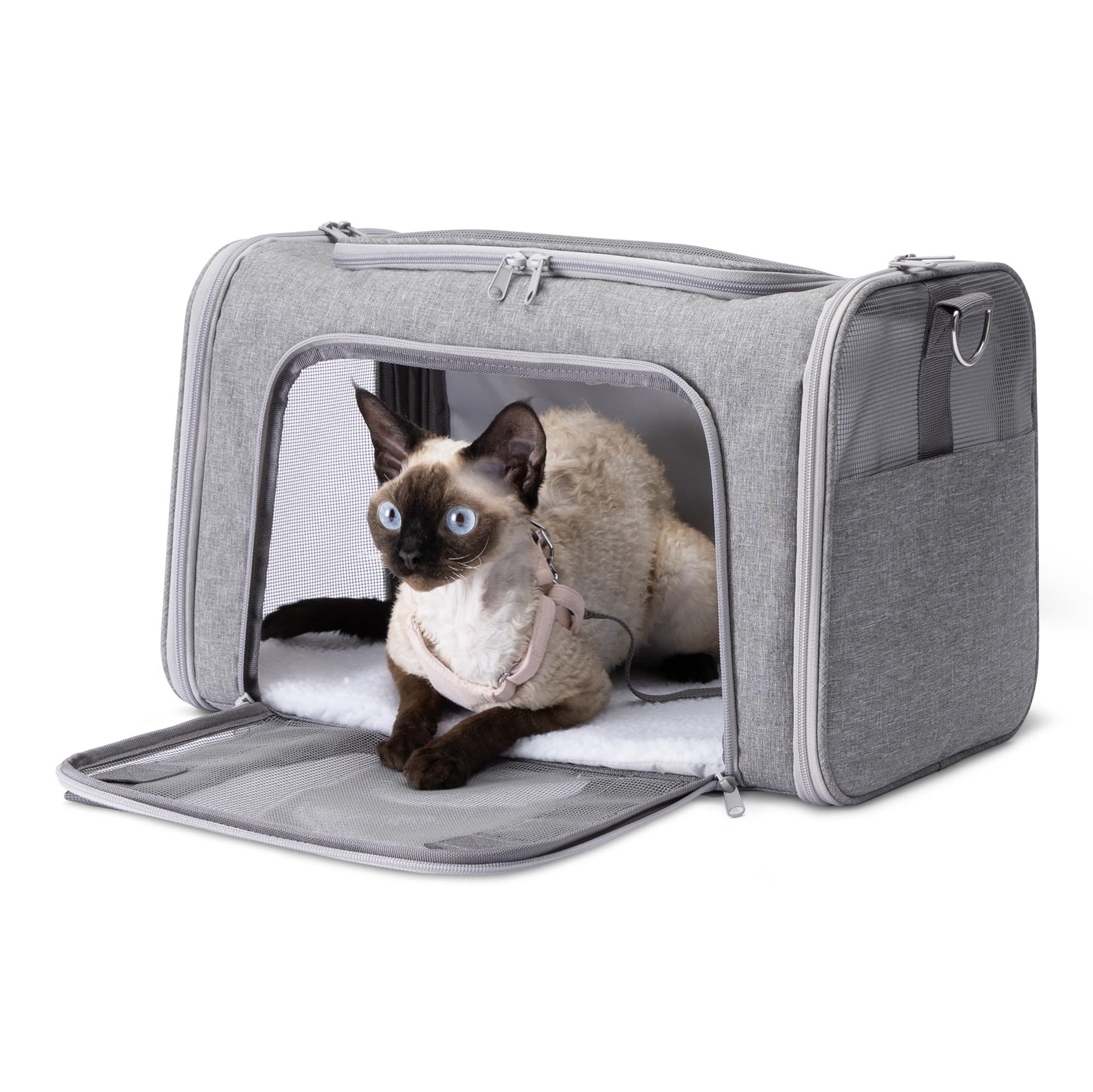 Amazon Basics soft pet carrier top entry for easy loading and comfort