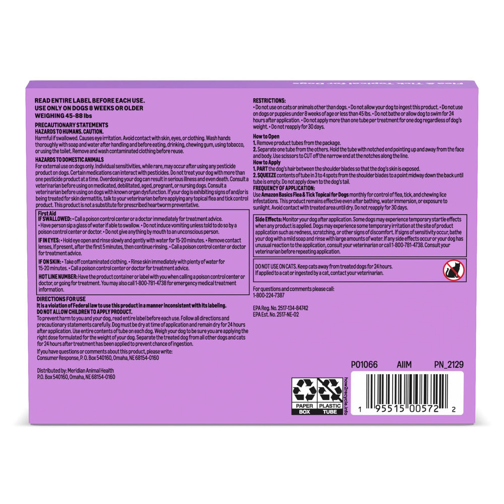 Includes a three-dose topical treatment for convenient household use.