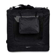 Amazon Basics crate with ventilated mesh panels ensuring airflow during travel
