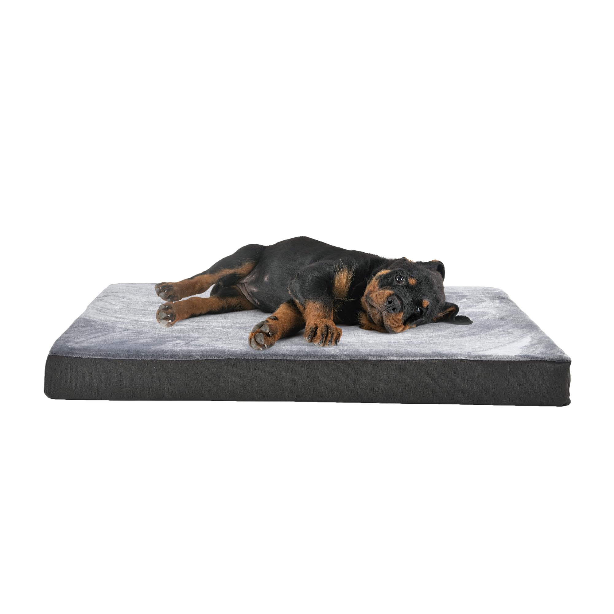 Amazon Basics washable dog bed with cooling gel memory foam for plush, pressure-relieving support.