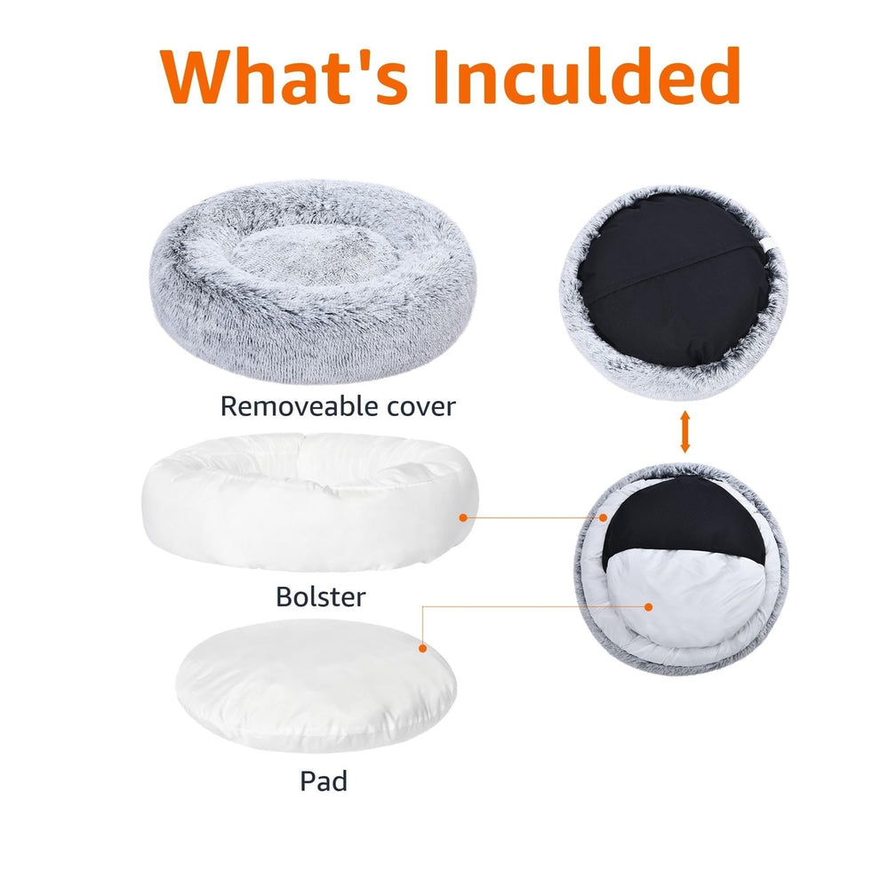 Amazon Basics donut bed cushioned bolster rim for burrowing pets