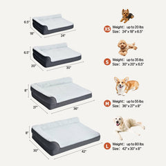 Side bolster of Amazon Basics L-shaped dog bed showing head and neck support
