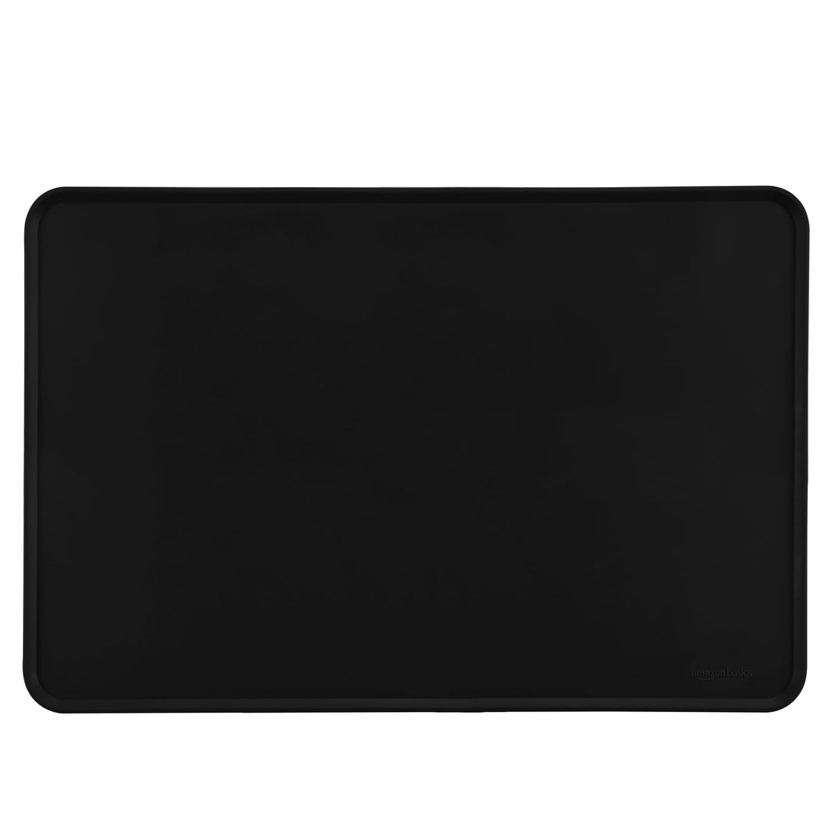 Amazon Basics waterproof feeding mat top view protects floors from spills.