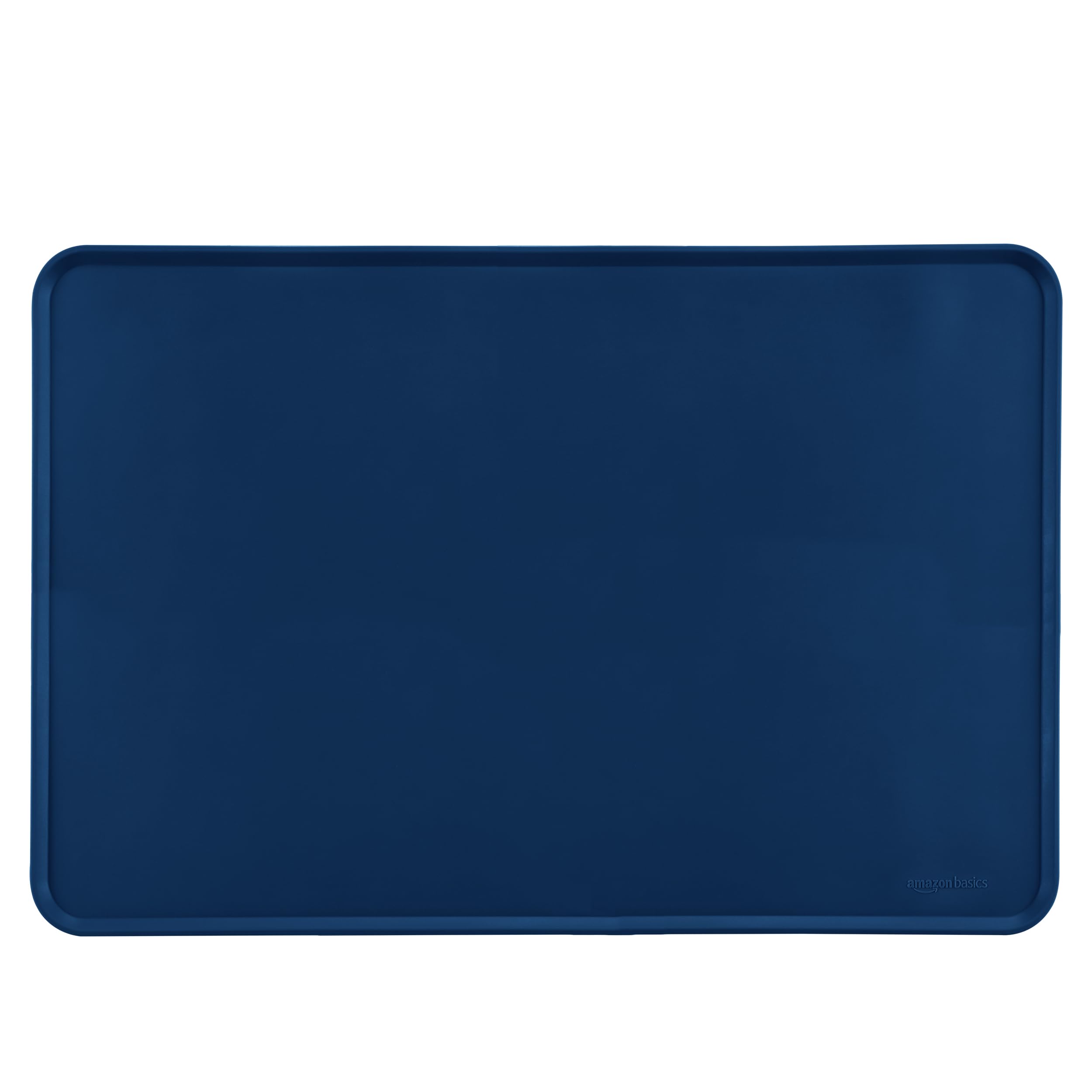 Amazon Basics waterproof non-slip pet mat with blue color protecting floors from spills