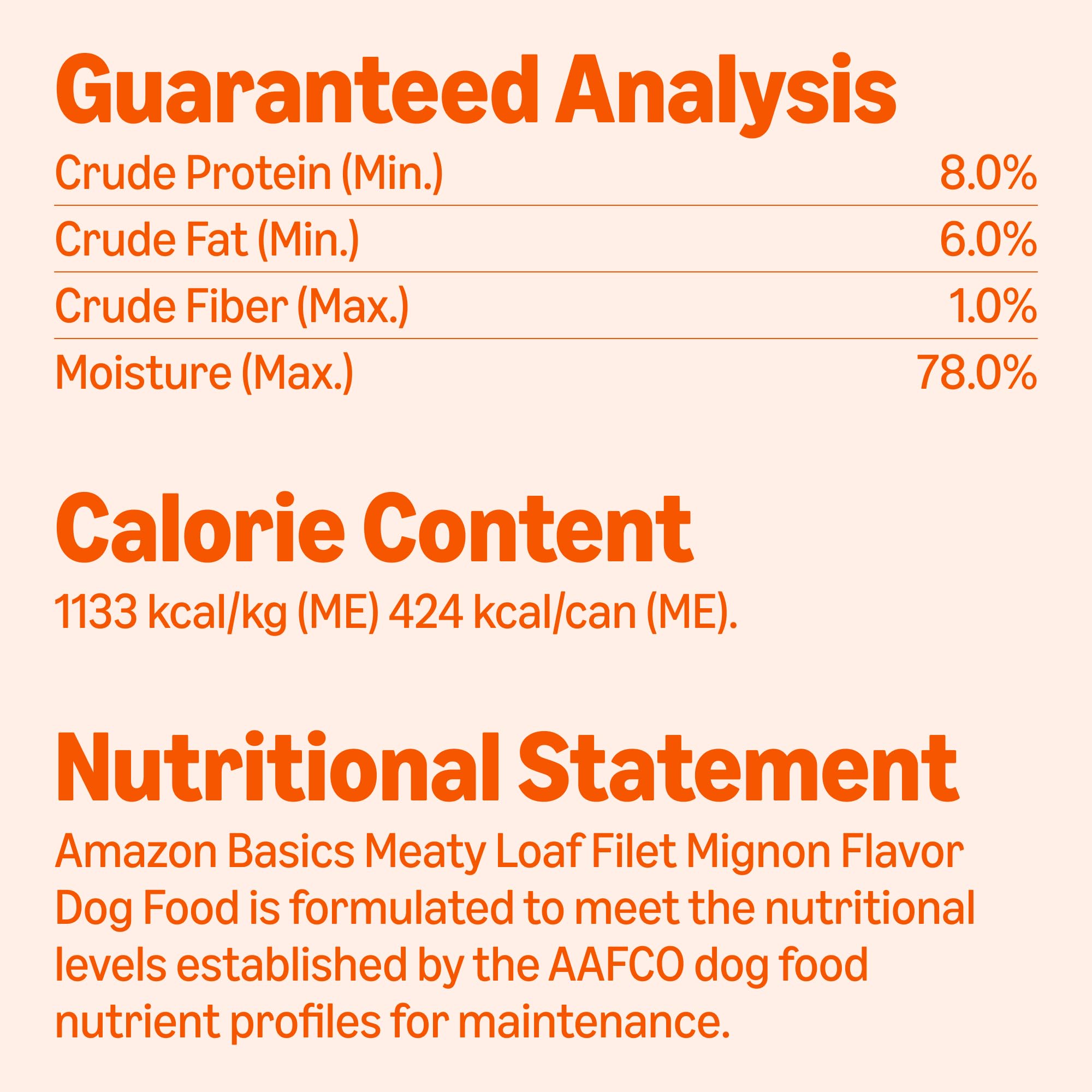 Amazon Basics complete nutrition note supports adult dogs' daily dietary needs.