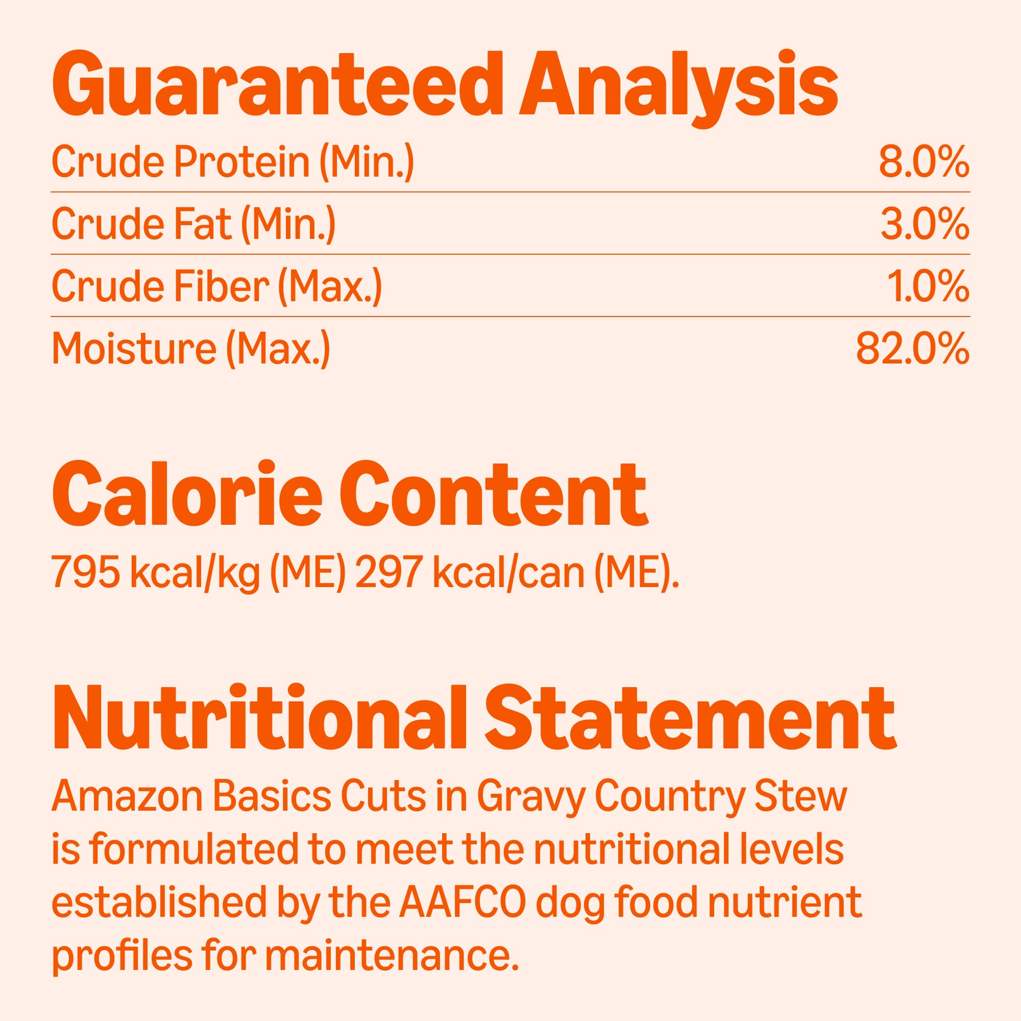 Ingredients panel of Amazon Basics country stew highlights real chicken and beef