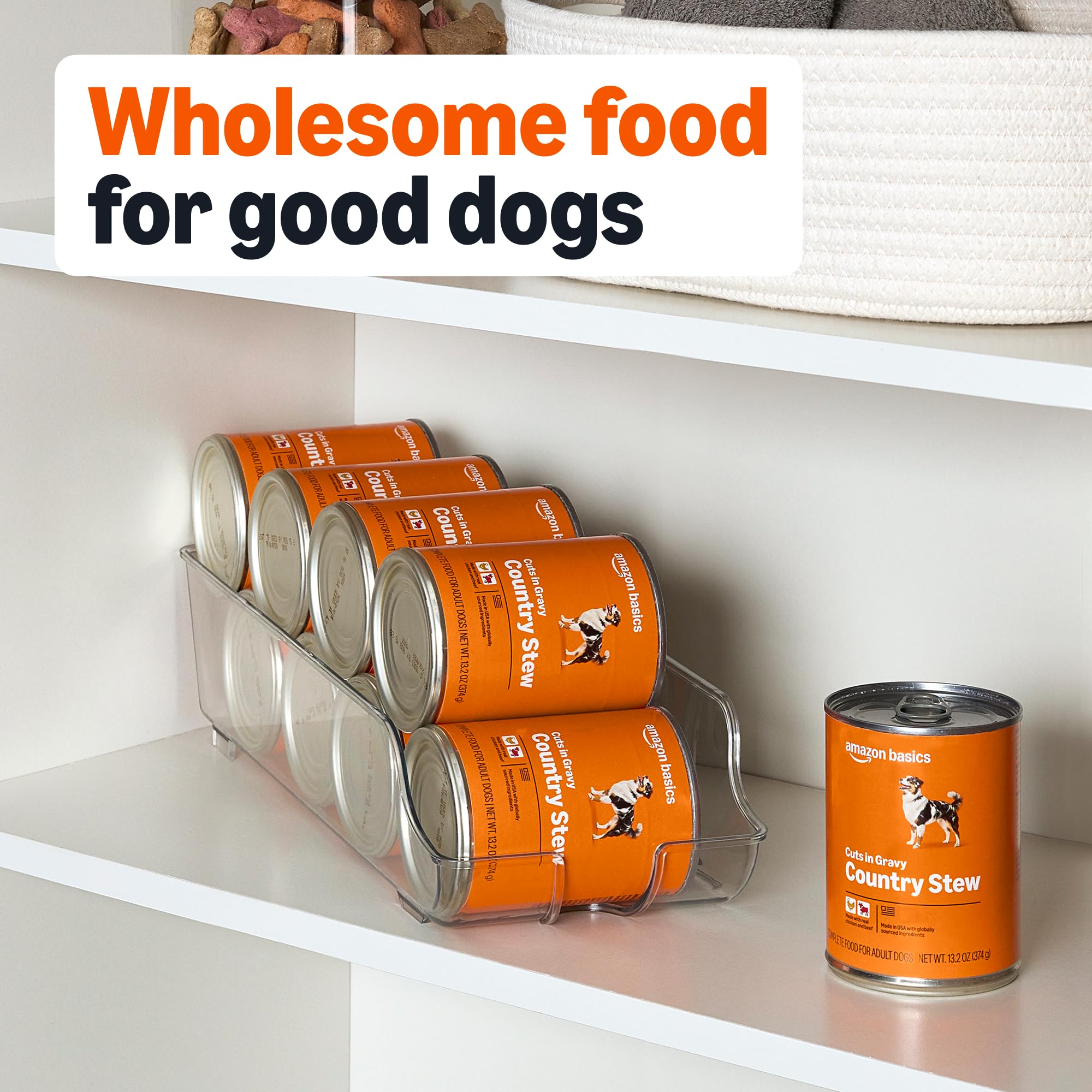 Amazon Basics country stew served in a bowl with chunks for dogs