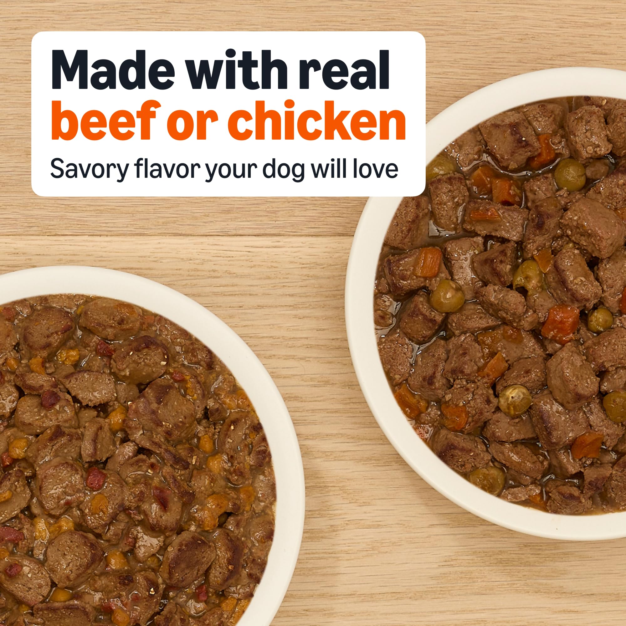 Amazon Basics country stew flavor wet dog food can front for hearty meals