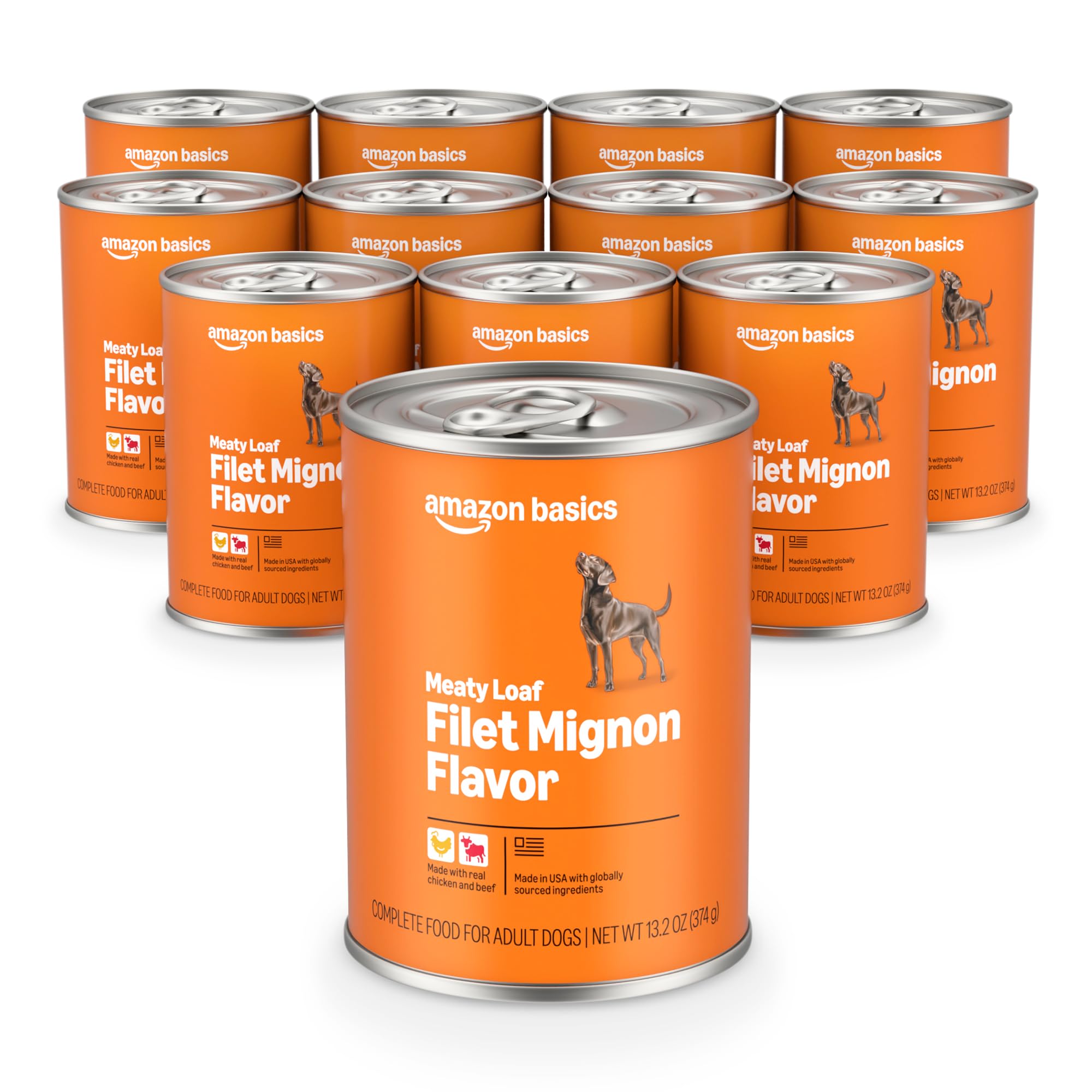 Amazon Basics Meaty Loaf Filet Mignon can provides protein-rich meals for adult dogs.