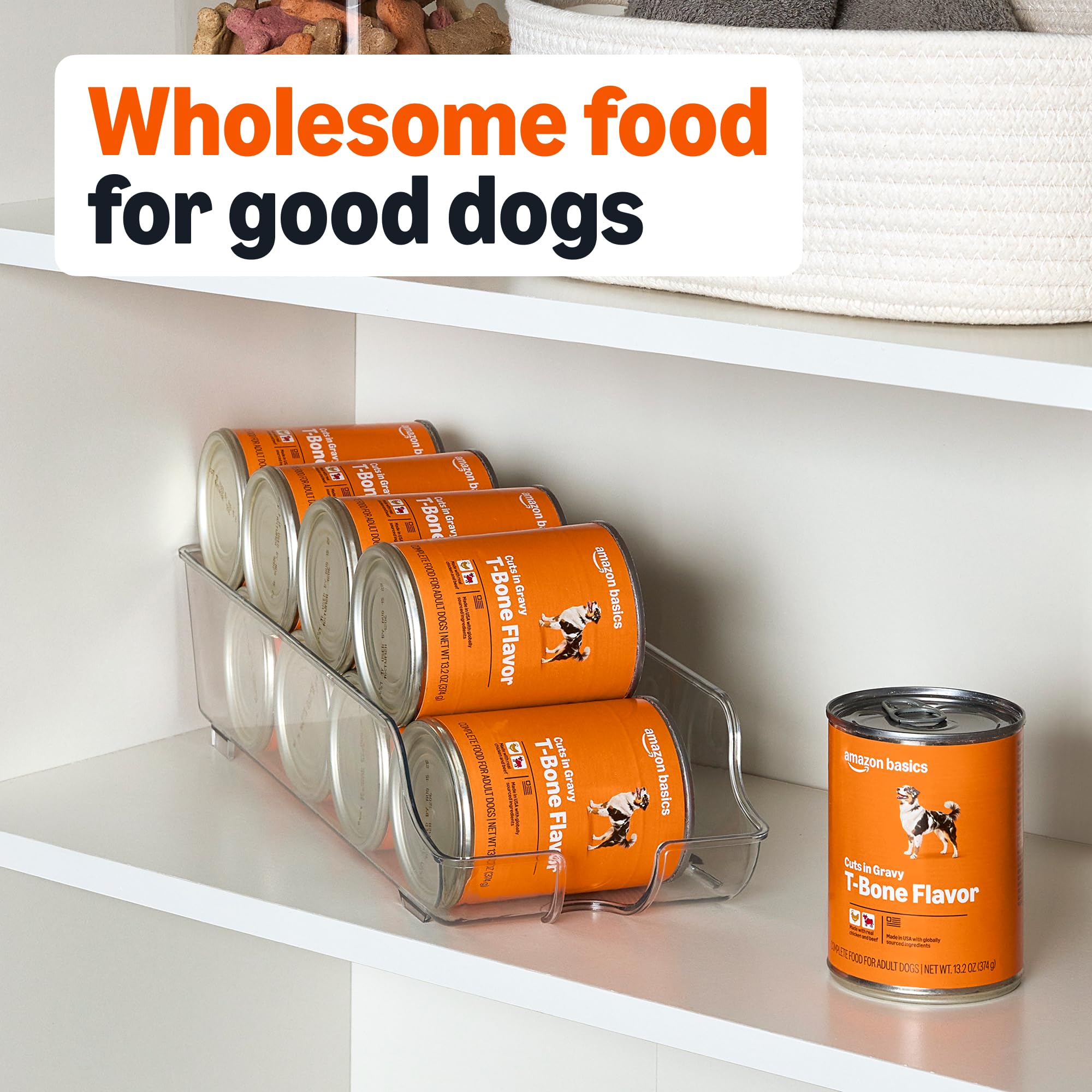 Amazon Basics wet dog food tbone serving bowl ready as complete meal option