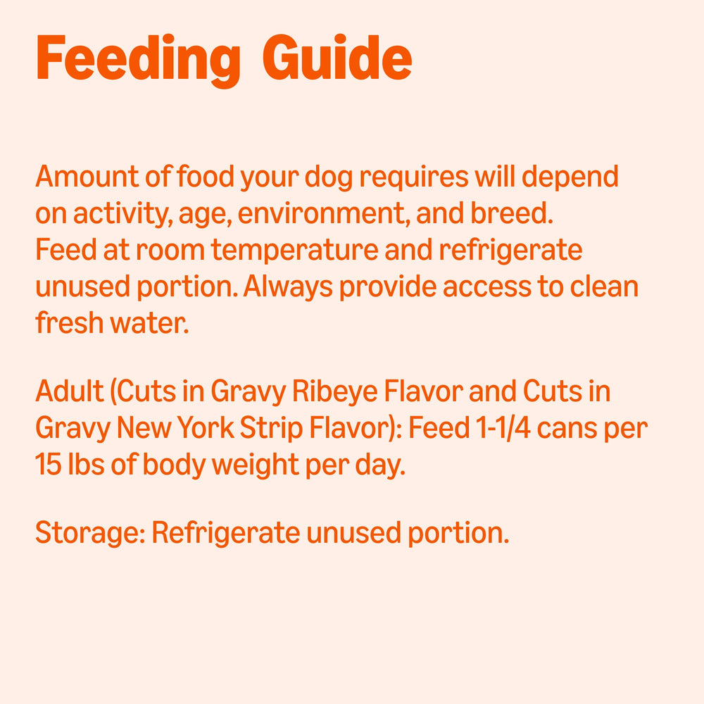 Amazon Basics variety-pack cans show New York strip and ribeye flavors together