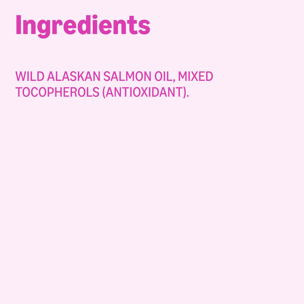 Amazon Basics Wild Alaskan Salmon Oil omega-3 supplement for dogs and cats.