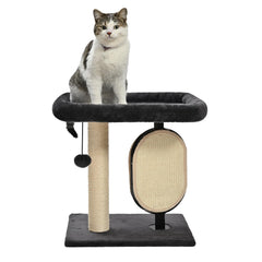 Amazon Basics cat tree top platform provides a secure perch for curious indoor cats