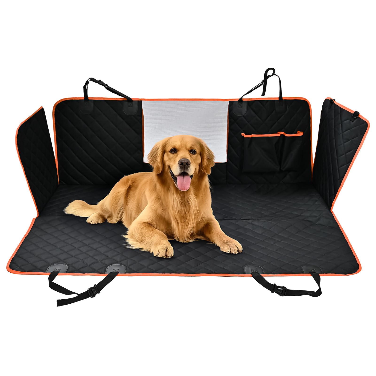 Amazon Basics seat cover with nonslip backing keeps the pet area secure.