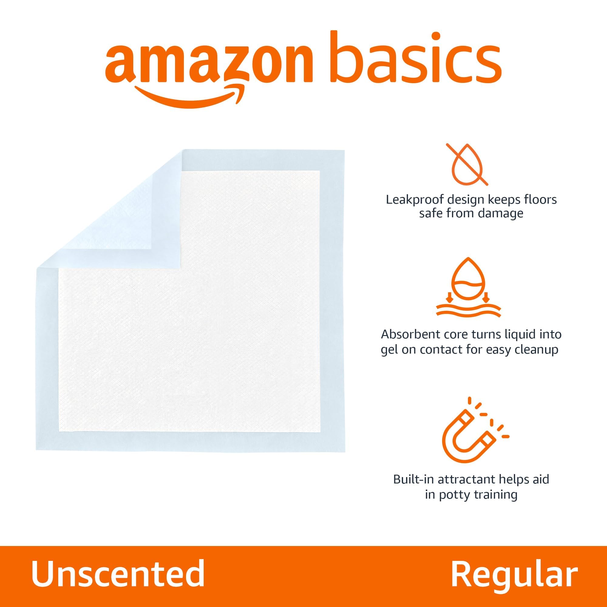 Amazon Basics pad showing absorbent core for moisture containment