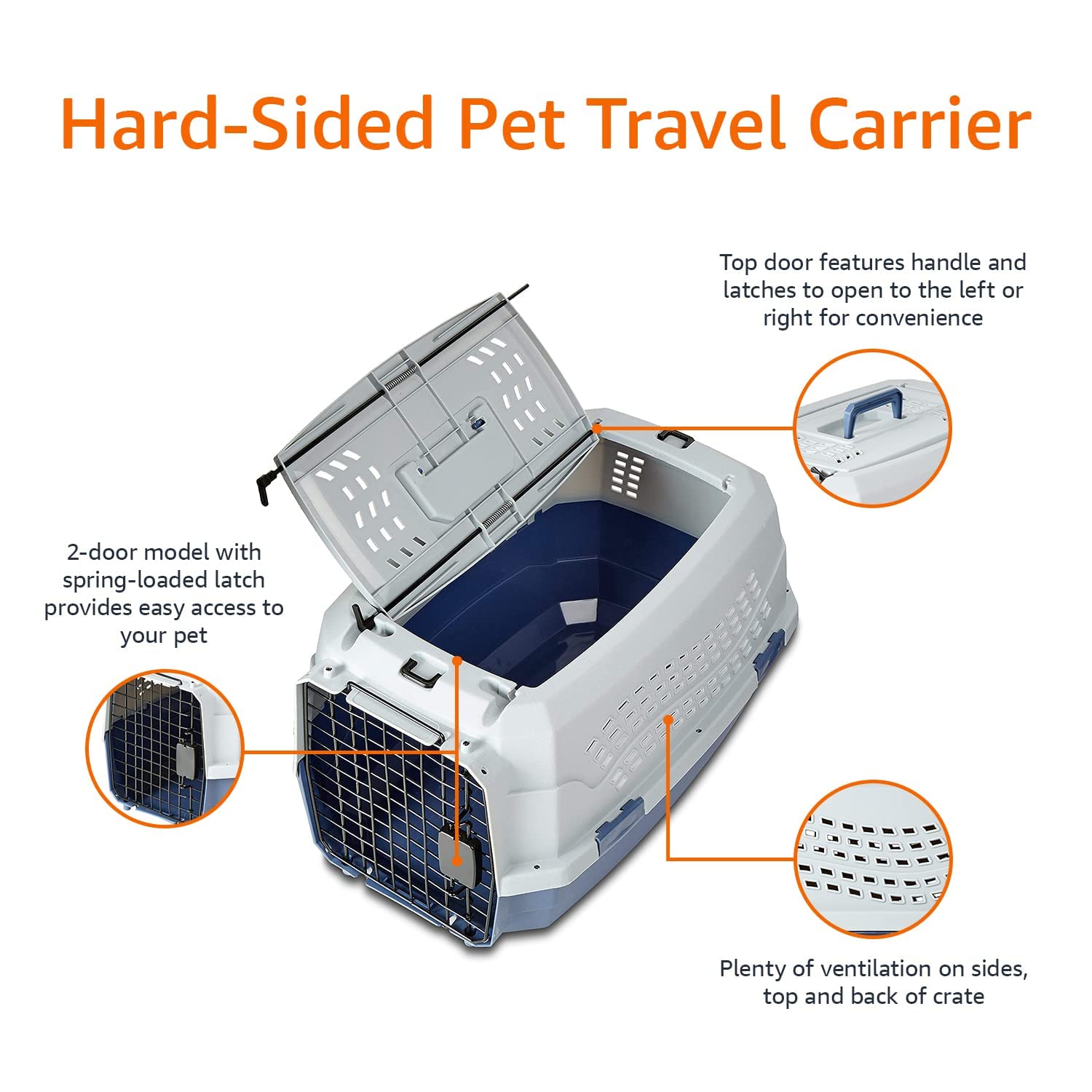 Amazon Basics carrier ventilation on sides, top, and back promotes airflow