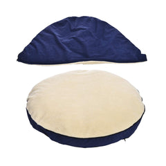 Plush faux sherpa lining inside the Amazon Basics pet cave bed for warmth