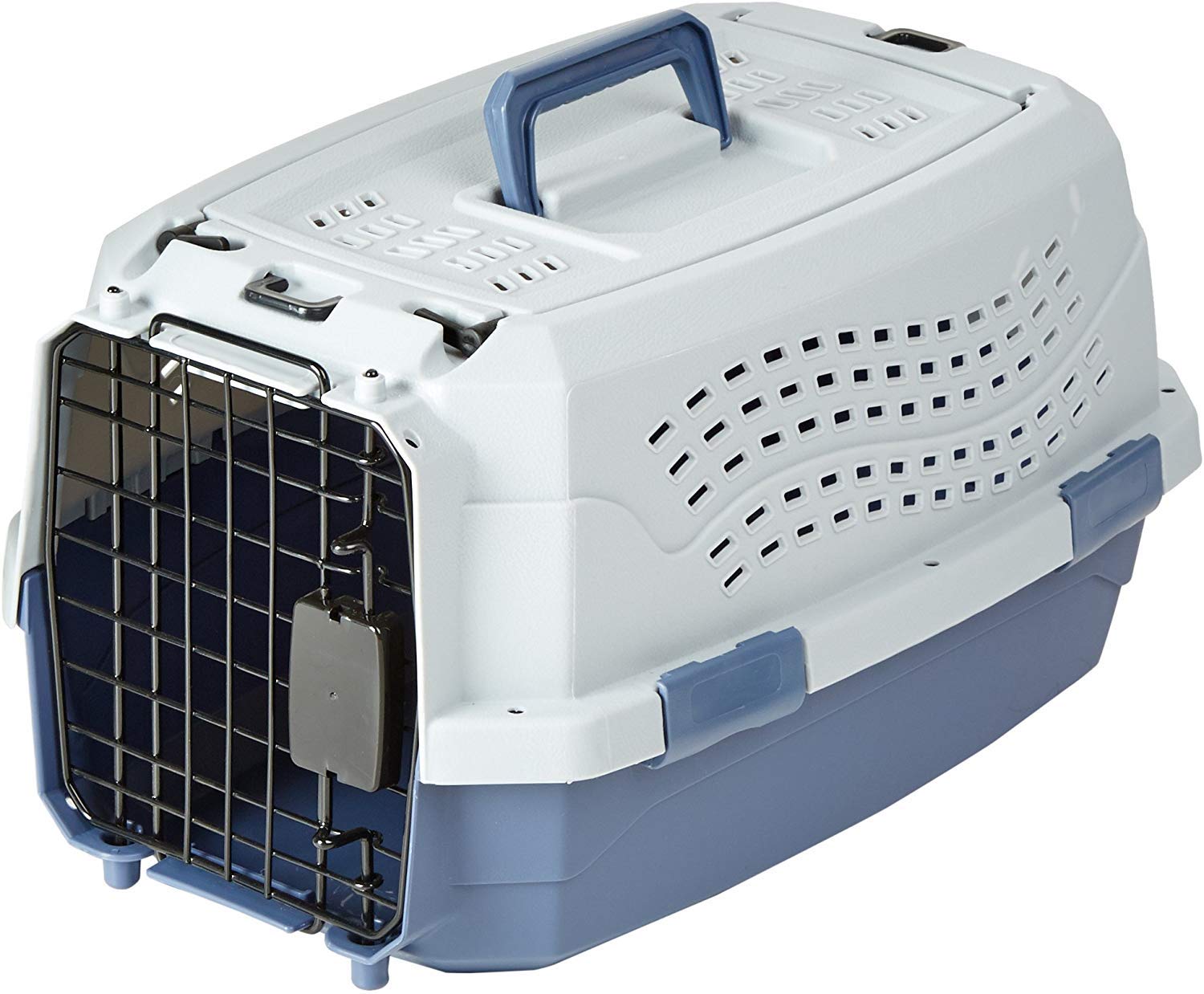Amazon Basics top-load carrier front door provides easy access for pets up to 11 pounds.