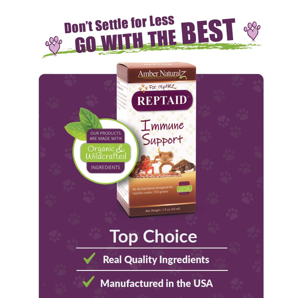 AMBER NATURALZ Reptaid bottle pour illustrating easy dosing for a reptile