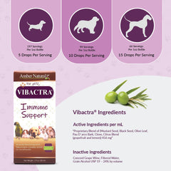 AMBER NATURALZ Vibactra amber glass bottle highlights toxin-free storage.