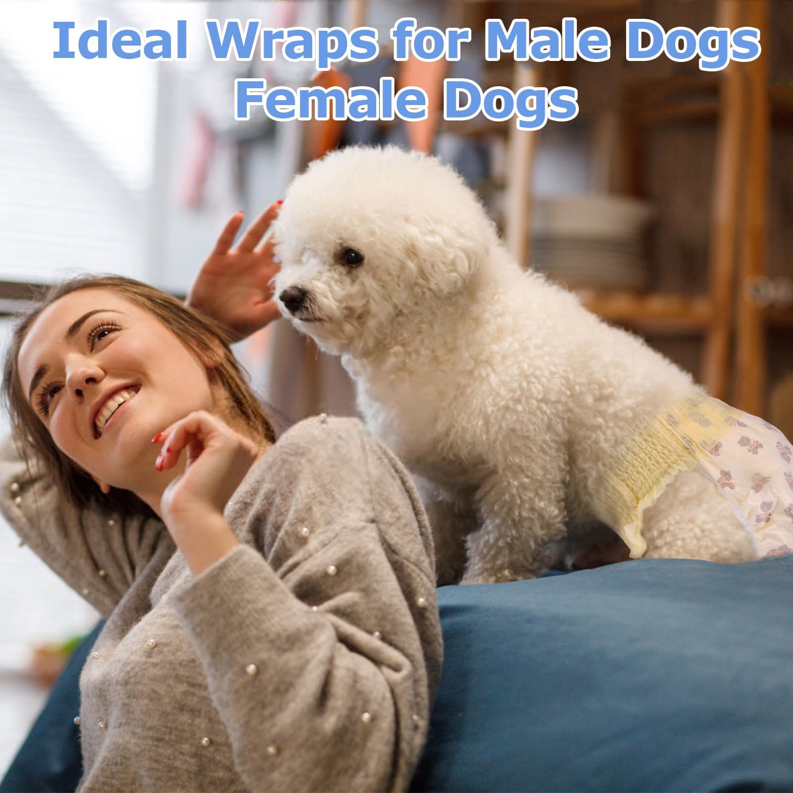 30-pack Ambreview dog diapers for easy routine changes.