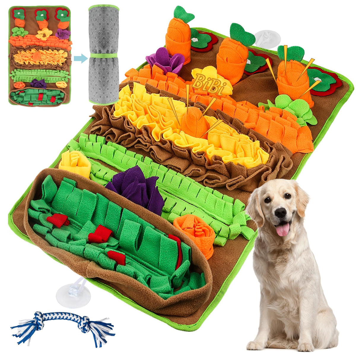 Ameami snuffle mat large breed 32x20 for slow feeding and nosework.