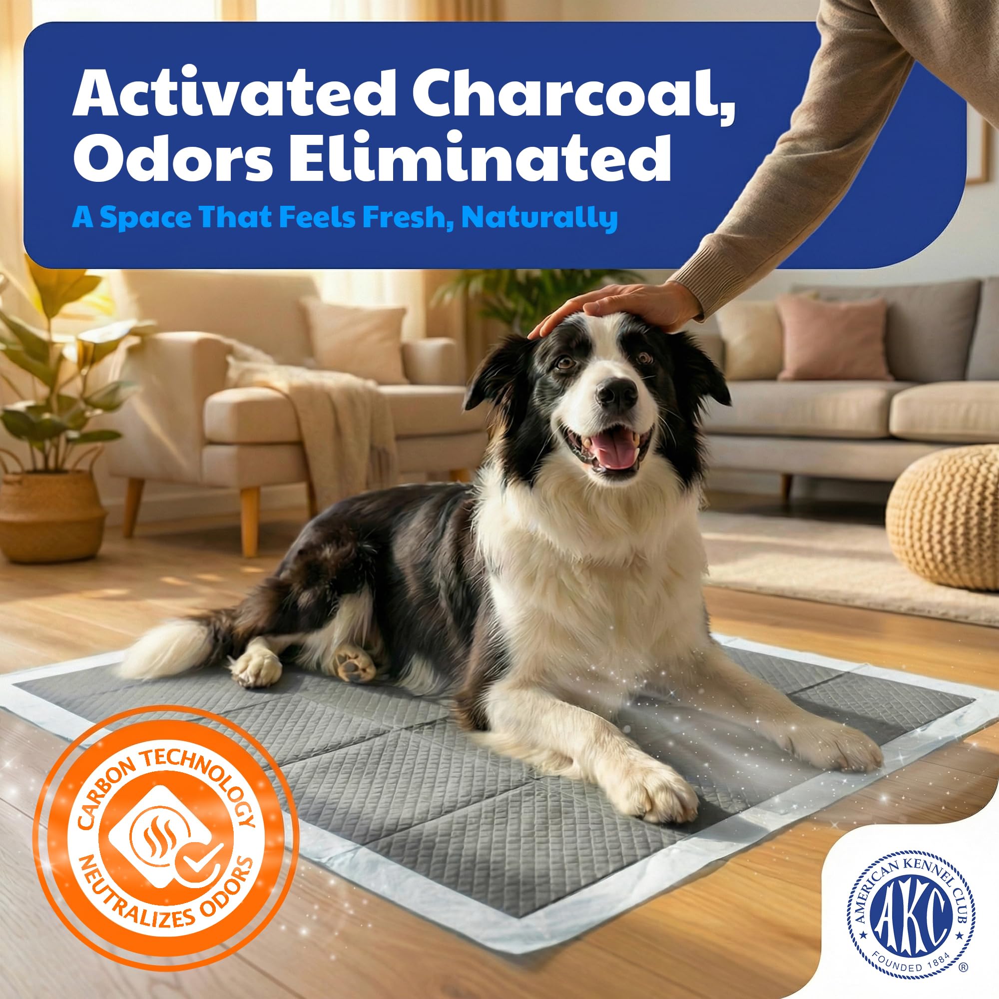 American Kennel Club anti-slip backing keeps the pad in place.