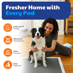 American Kennel Club pad showing six-layer protection for absorption and leak prevention.