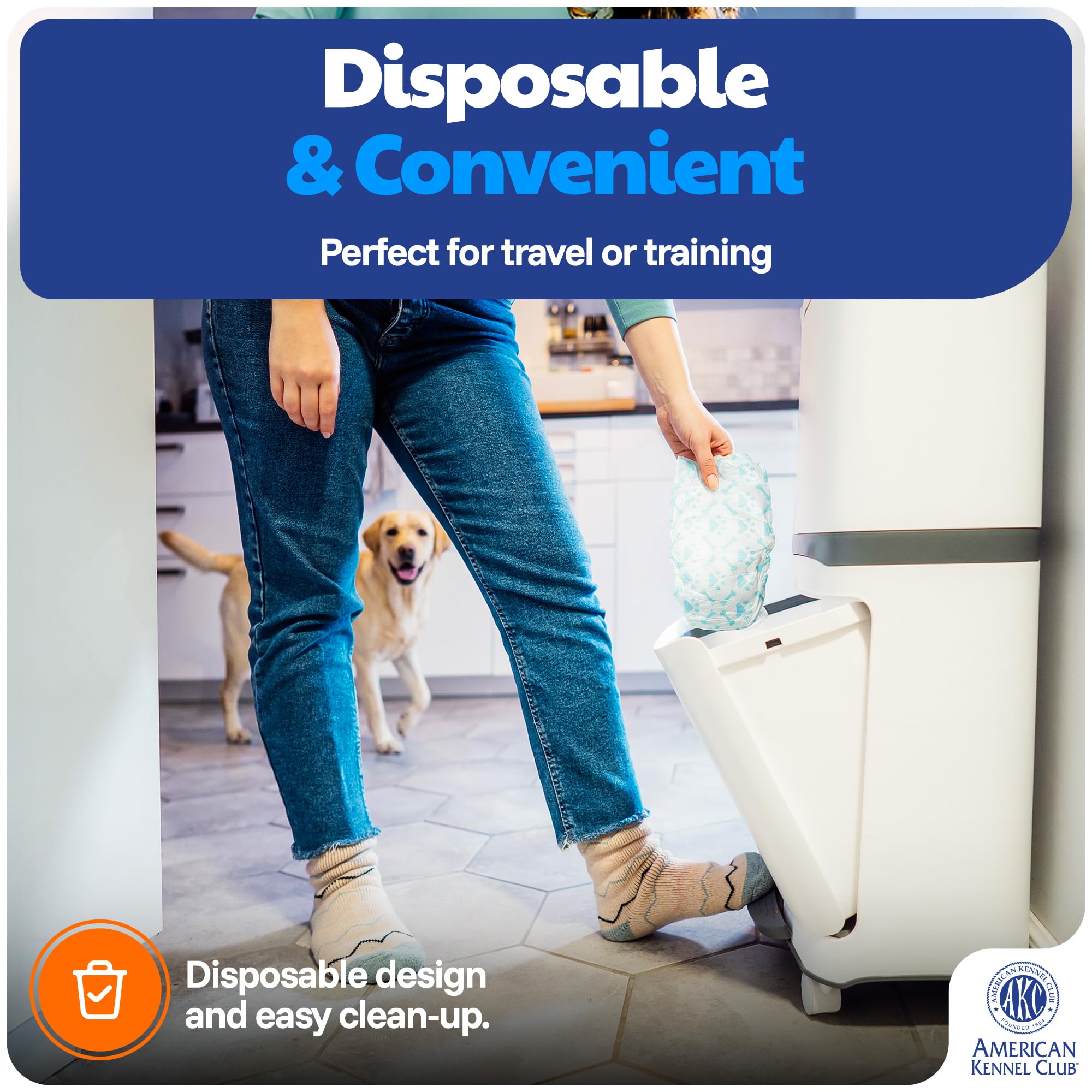 Disposable design by AKC for easy cleanup on the go.