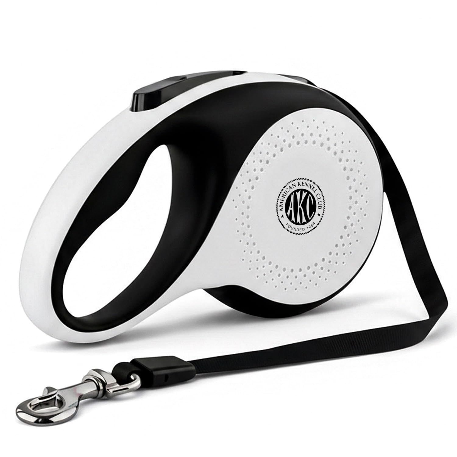 American Kennel Club retractable leash extended to 16.4 feet for controlled exploration.