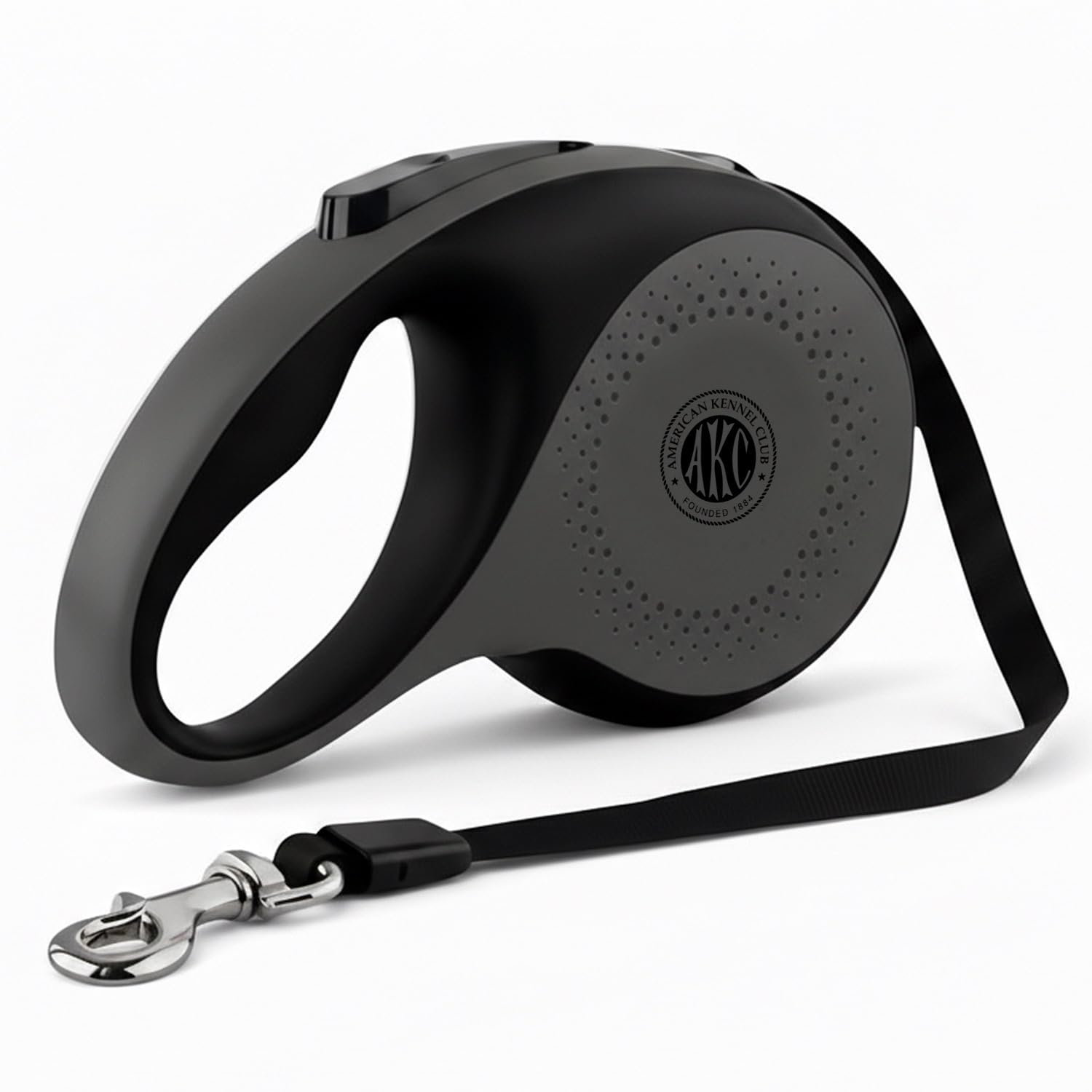 American Kennel Club retractable leash fully extended showing controlled freedom.