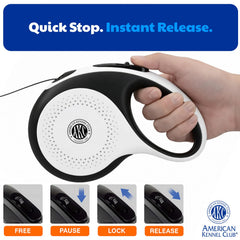 American Kennel Club tangle-free 360° swivel clip prevents leash twists during active play.