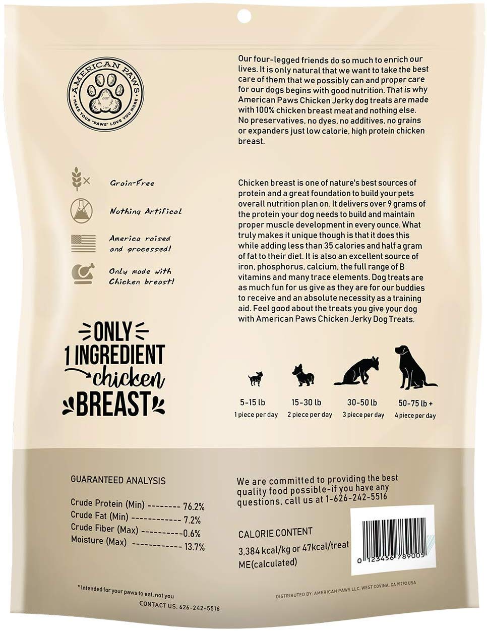American Paws chicken jerky texture close-up shows chewy bite for training rewards.