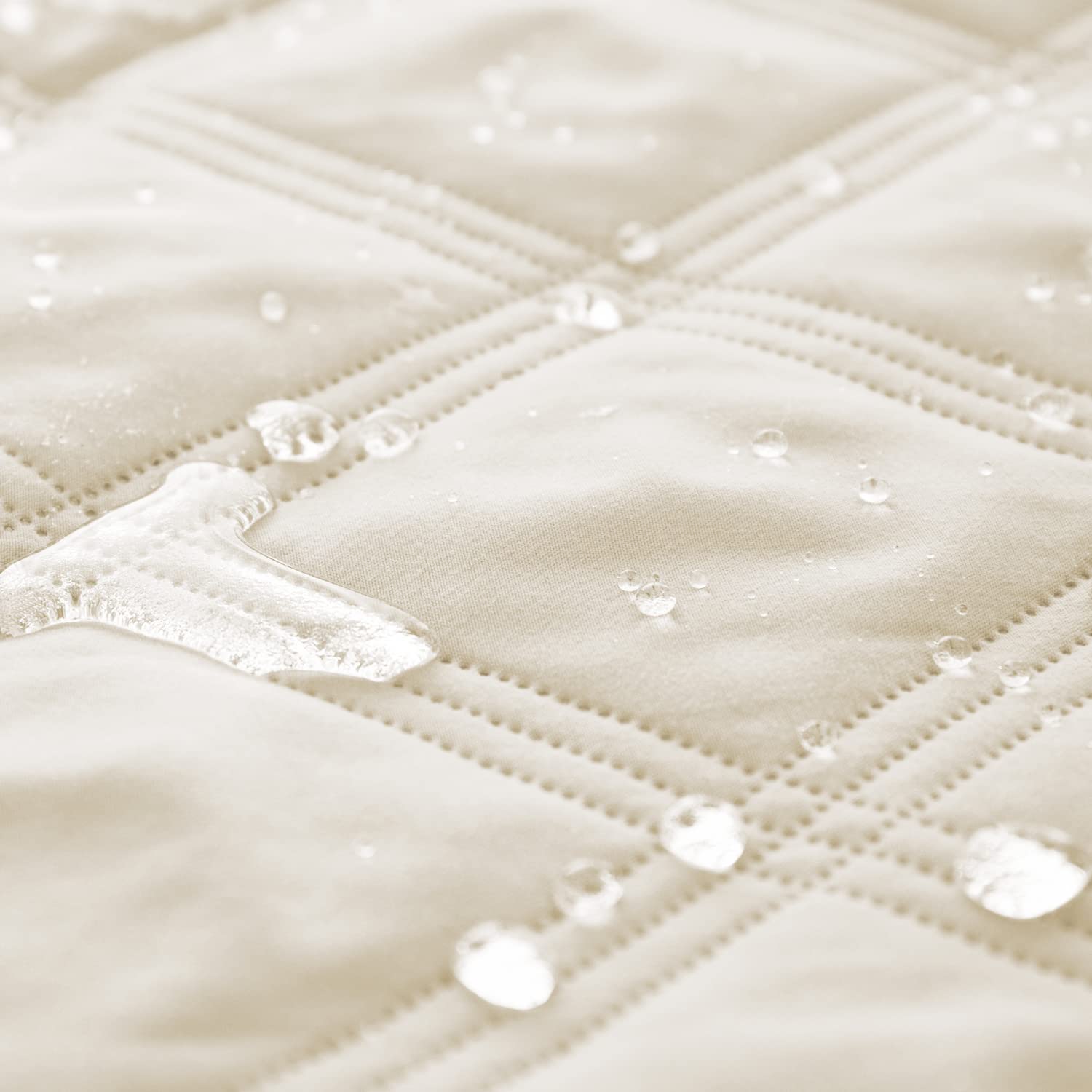 Ameritex pet blanket on furniture highlighting waterproof surface and easy cleanup.