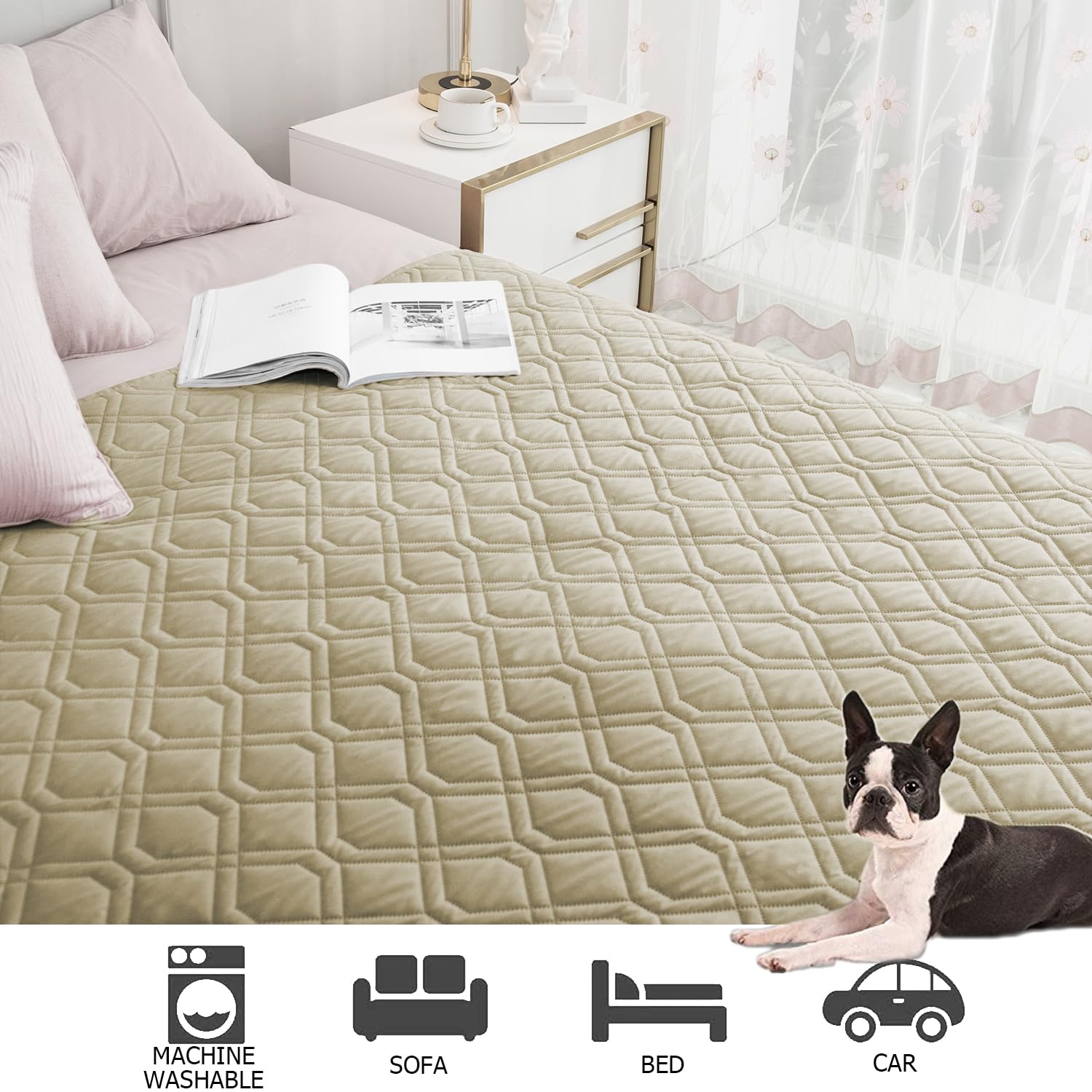 Ameritex two-tone reversible design complements decor while guarding surfaces