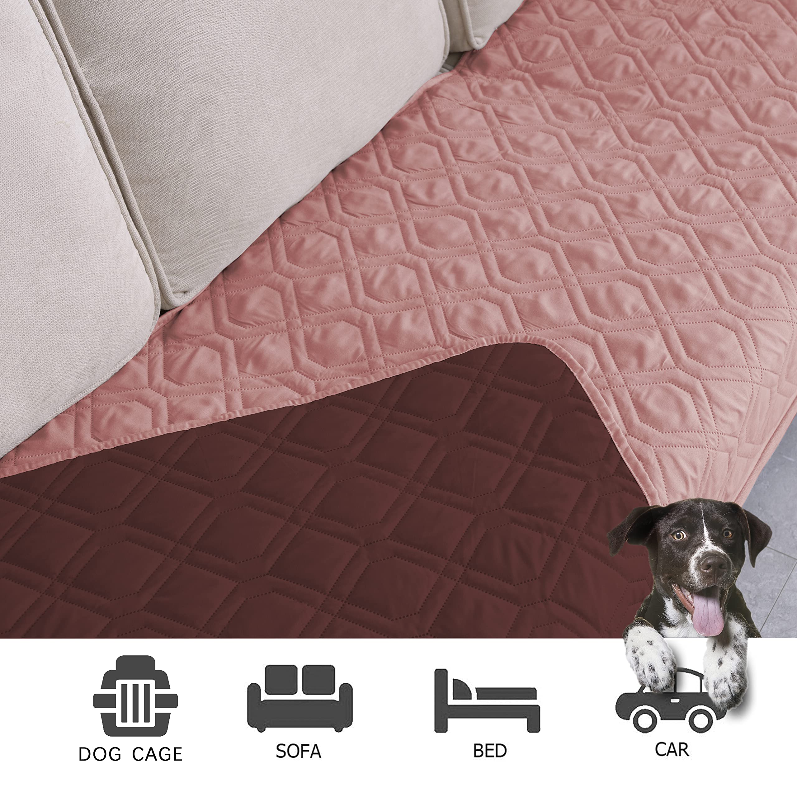 Ameritex waterproof bed cover on bed protects against accidents while lounging