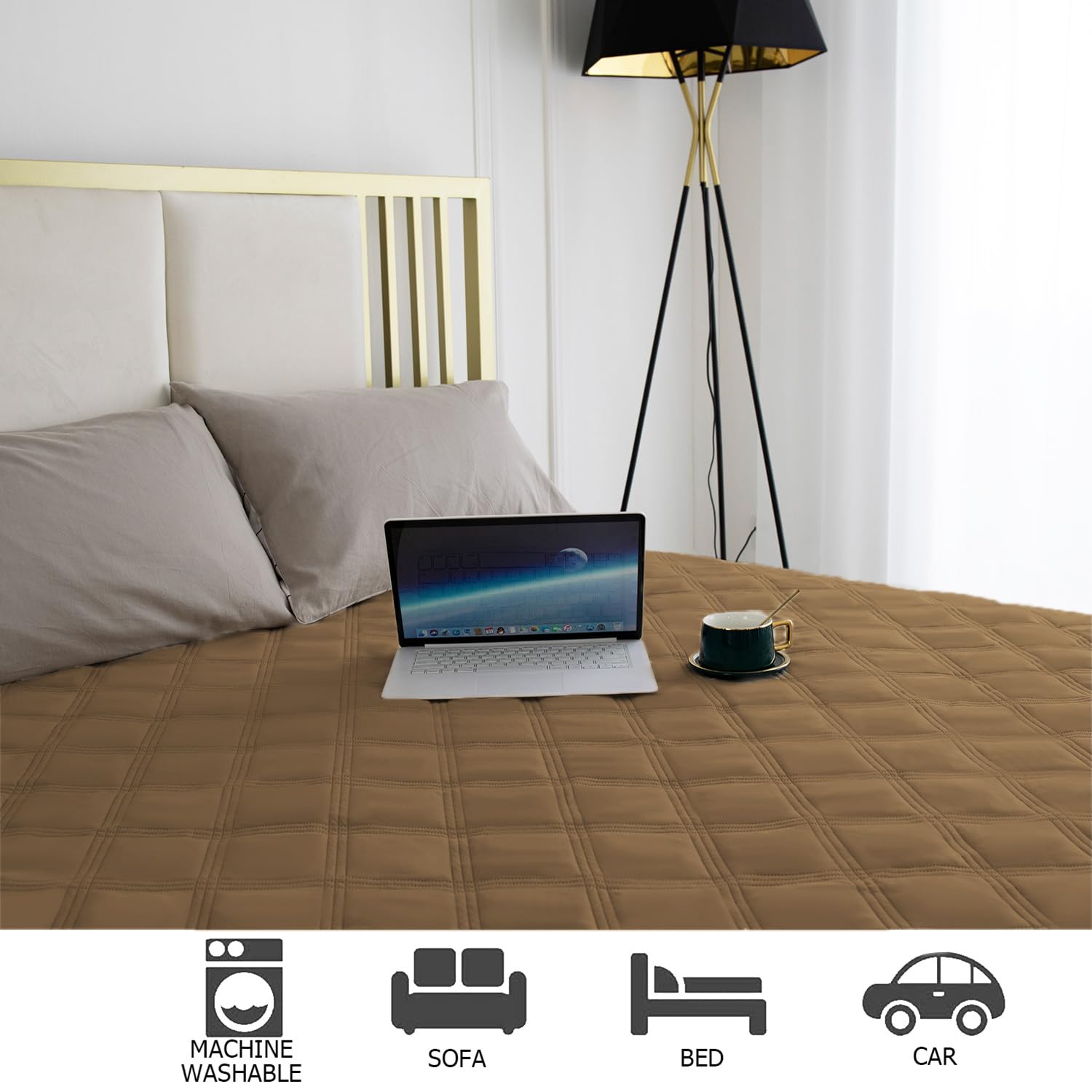 Ameritex waterproof cover on couch keeps liquids from soaking into furniture