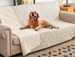 Ameritex waterproof dog bed cover closeup showing multi-layer protection against spills.