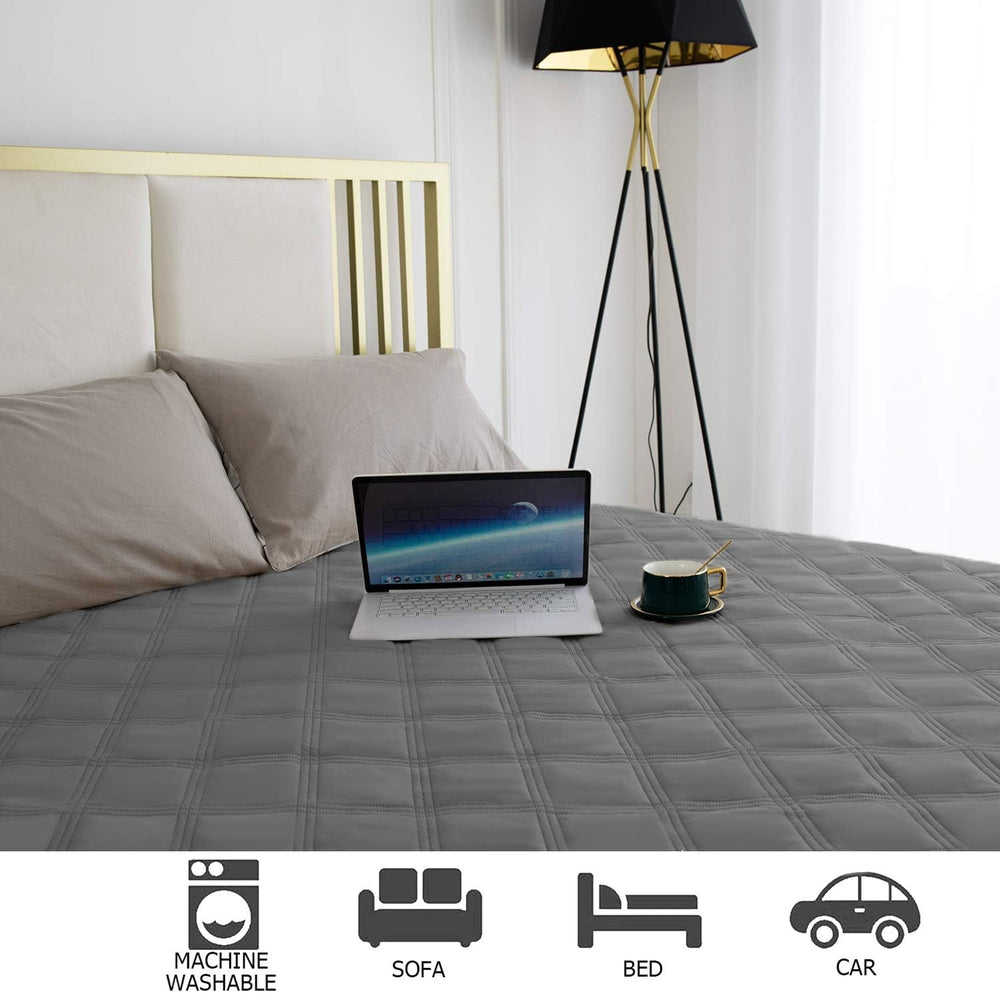 Ameritex waterproof dog bed cover with dog-nap scene shows cozy protective layer.