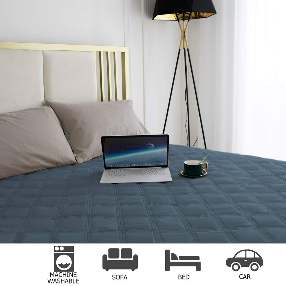 Ameritex waterproof dog bed cover living room setup shows cozy pet blanket.