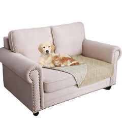Ameritex Waterproof Dog Bed Cover on a couch protecting furniture from spills