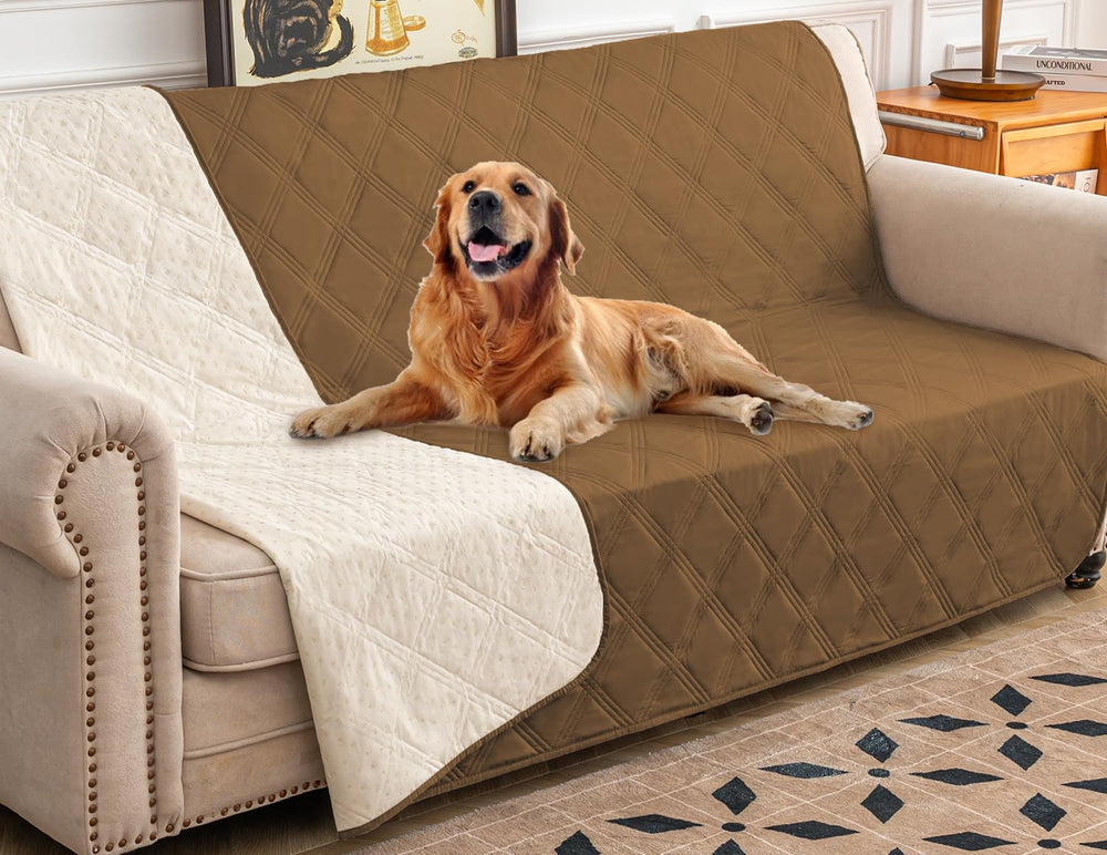 Ameritex waterproof dog bed cover in soft microfiber protects sofa