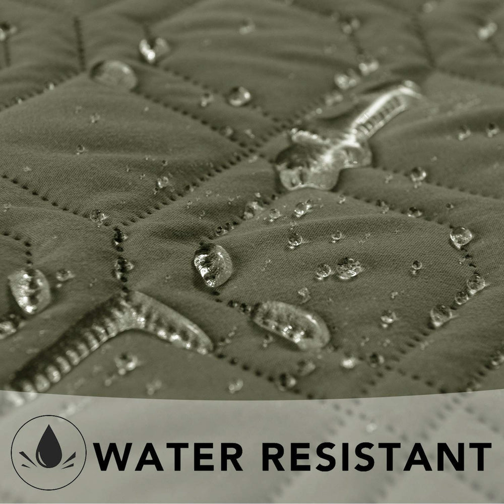 Ameritex waterproof bed cover close-up protecting furniture from spills