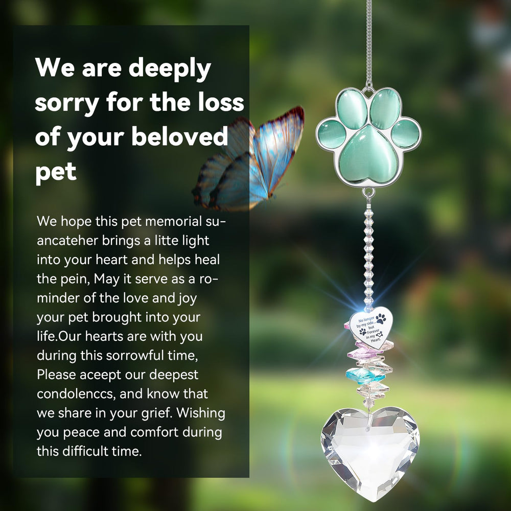 AMETHUARTZ Pet Memorial Suncatcher dog and cat gift for grieving loved ones