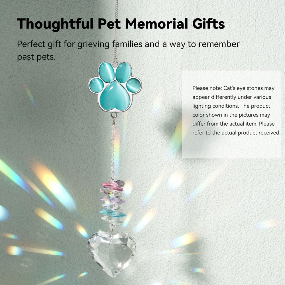 AMETHUARTZ Pet Memorial Suncatcher keepsake box included for gifting