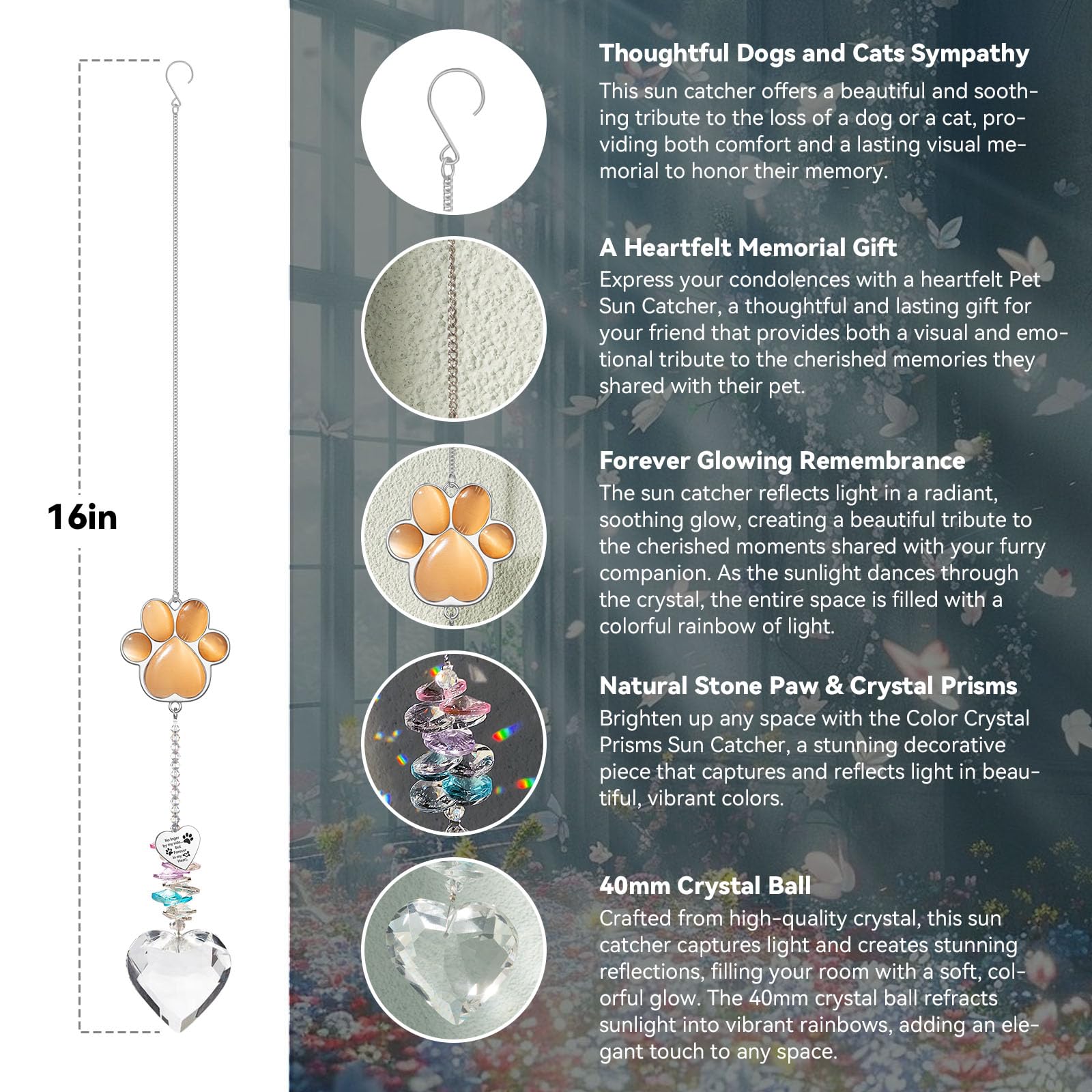 Luxurious keepsake box included with AMETHUARTZ pet memorial suncatcher