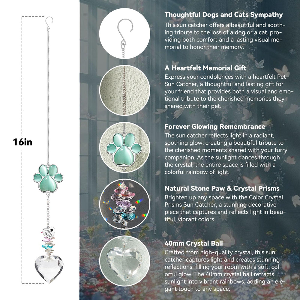 AMETHUARTZ Pet Memorial Suncatcher prismatic light evokes warm remembrance in daily life